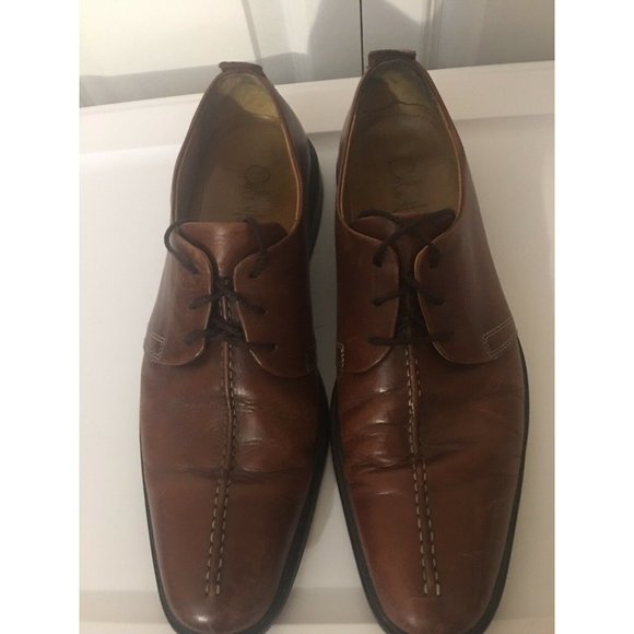 COLE HAAN Beckett Center Seam Cognac Lace Up Mens Dress Shoes Oxfords 10M C06400 - Picture 1 of 10